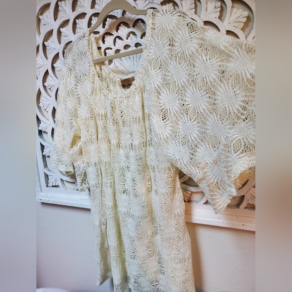 Ella Samani Boho Flower Lacr Topper Or Swim Cover-up 3X NWOT - Picture 3 of 8